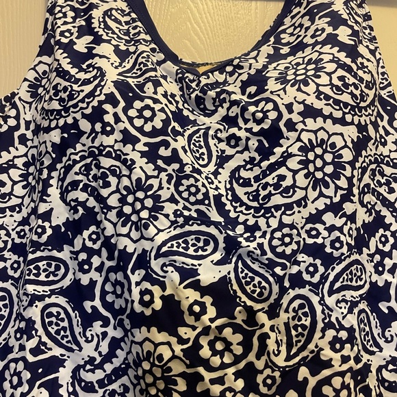 Swim 365 Navy and White 2 piece Tankini Set with Molded Soft Cups Size 22 - Picture 2 of 11